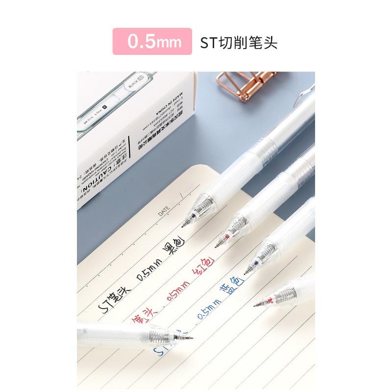 Japanese Minimalist Style Transparent Barrel 0 5mm Retractable Quick Dry St Tip Neutral Gel Pen