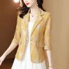 Women's Spring and Summer Seven-minute Sleeve Jacket Slim Thin Office Jacket Casual Business Jacket