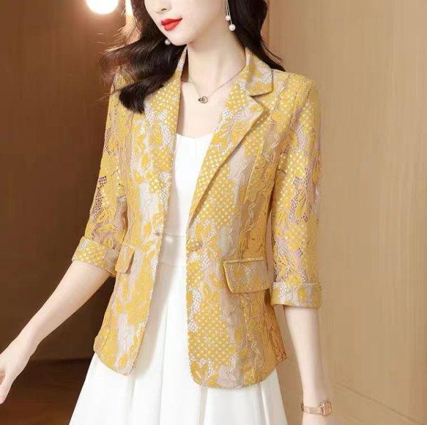 Women's Spring and Summer Seven-minute Sleeve Jacket Slim Thin Office Jacket Casual Business Jacket