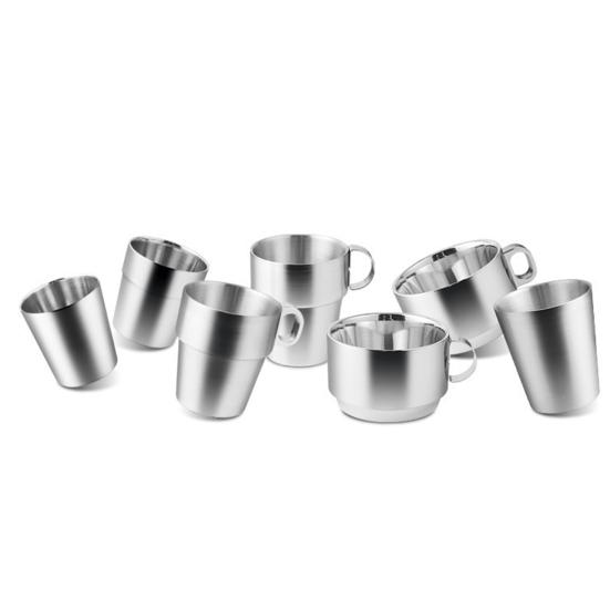 Tasses en acier inoxydable de petite taille, faciles à transporter, bouteilles d'eau en acier inoxydable de style européen pour cadeau