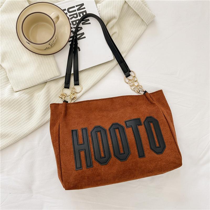 

Модная Сумка Алфавит Универсальная Сумка на Плечо Подмышку Повседневная Сумка Сумка-Тоут коричневый