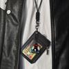 ID Card Holder Zipper Pocket 2 Sided 5 Cards Slots Keychain Lanyard for Mens Bus Subway Card Pouch