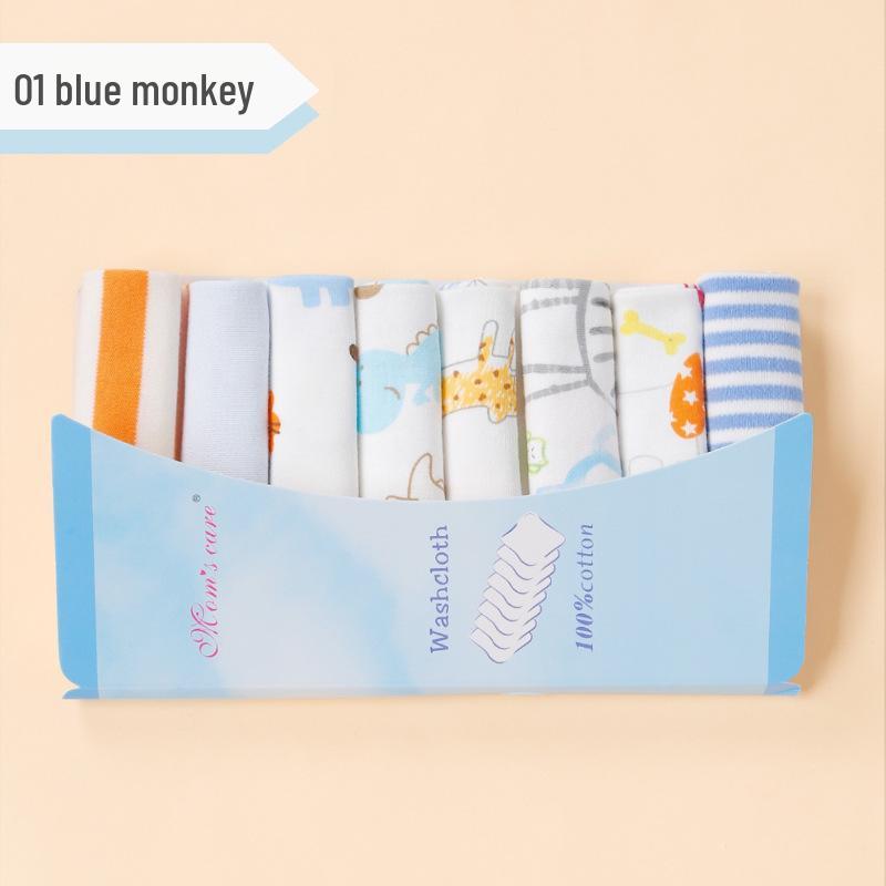 Momscare Cotton Baby Towels, 8-Pack: Small Square/Nursing/Drool Towels