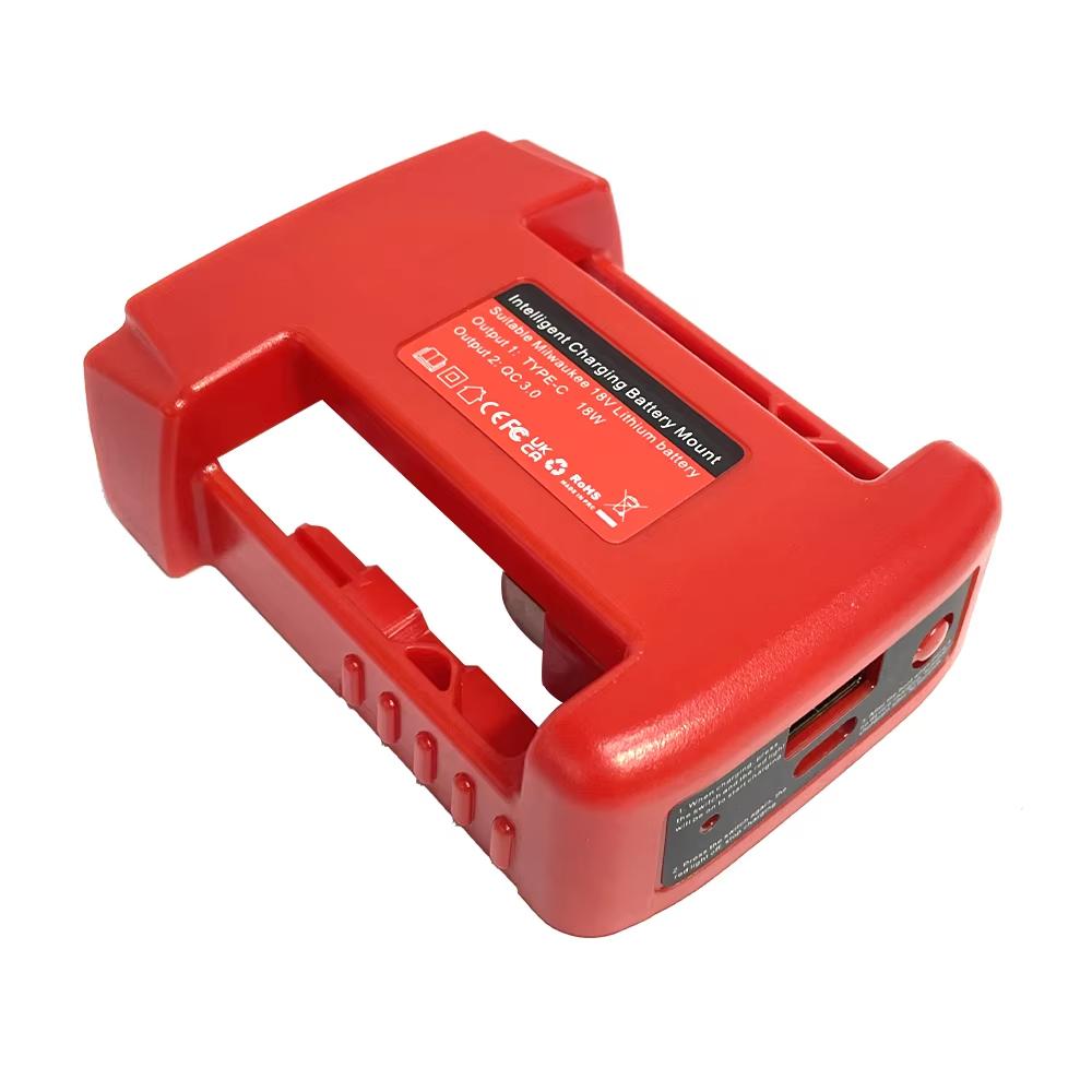 Portable Charger Adapter Compatible For Makita For Dewalt For Milwaukee 18V Li-ion with USB Type-C Battery Holder Fast Charging