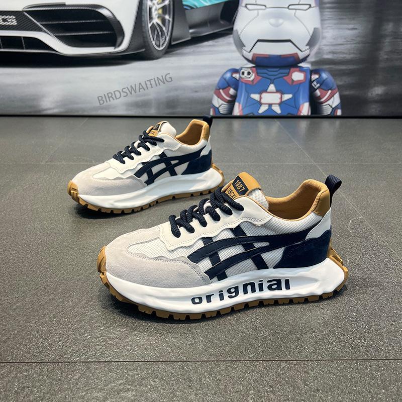 2025 Summer Men's Breathable Mesh Sport Shoes - Fashionable, Versatile, Thick-Soled Trendy Dad Sneakers