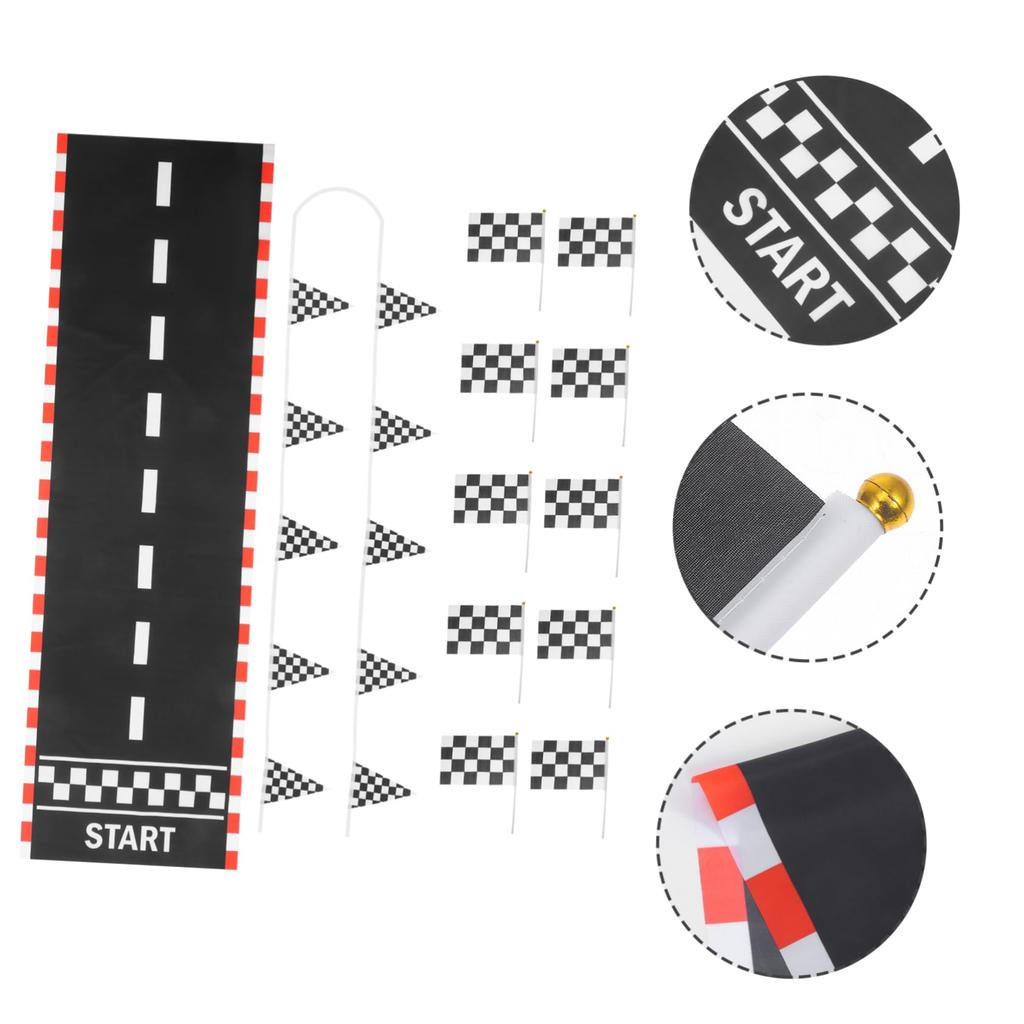 PHENOFICE Birthday Racing Decorations: 1 Set of Race Car Party Decoration Flags for Racing Car Birthday Party Decorations