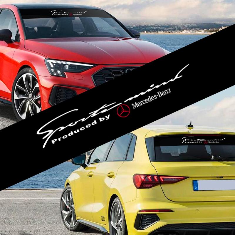 1 st Dekorativa Solskyddsklistermärken för Bilens Vindruta Fram för Mercedes Benz W211 W203 W204 W210 W124 AMG W202 CLA W212 W220 W205