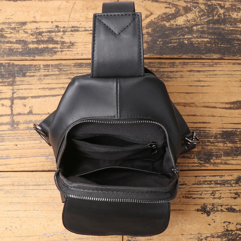 First Layer Cowhide Breast Bag Outdoor Leisure Large Capacity Messenger Bag Light Carry Multi-Functional Fanny Pack