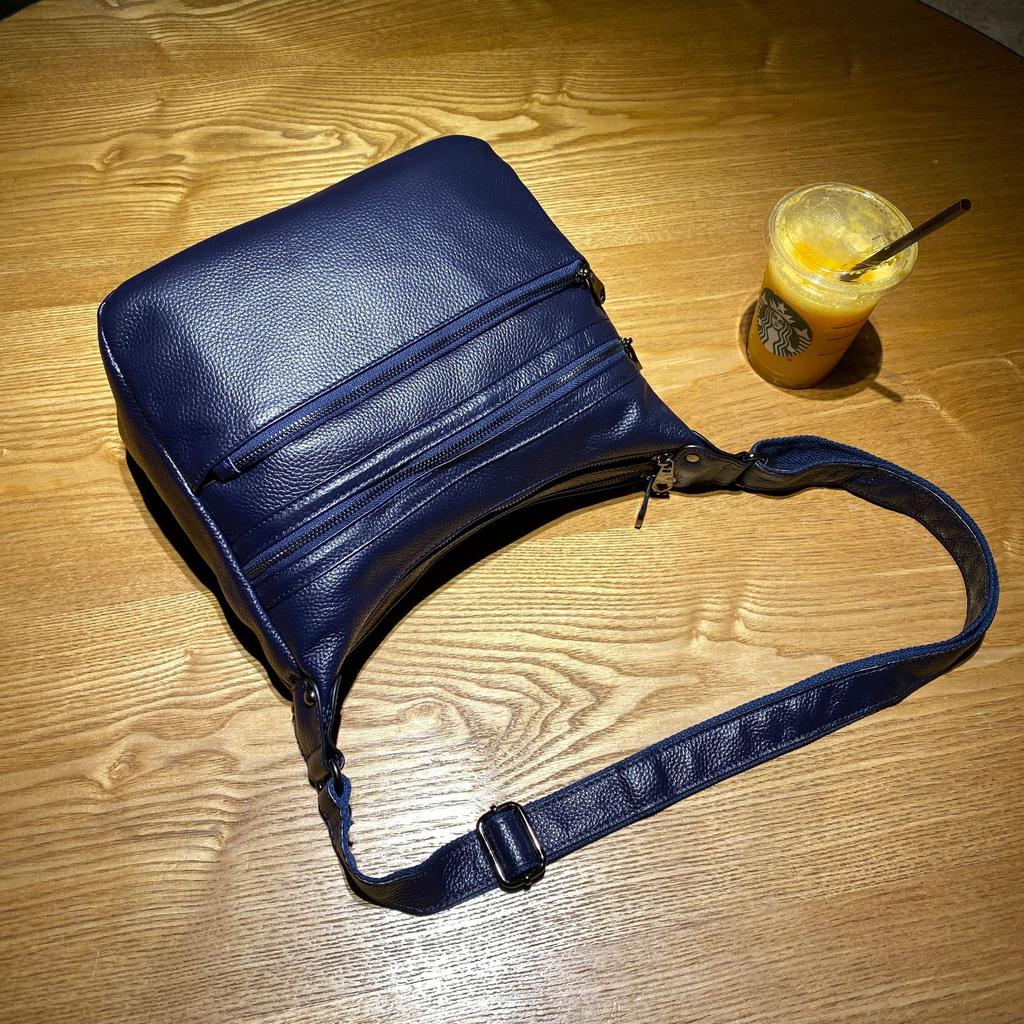 Cowhide Shoulder Women's Bag, Large-capacity Messenger Tote Bag, Women's, Fashionable and Simple Shopping Bag, Multi-compartment.