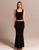 Kulsiseu Cs Folding Mermaid Skirt-073 (Black)
