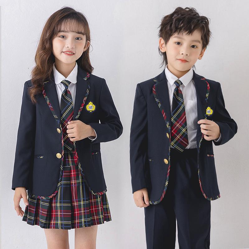 Children's Spring & Autumn Formal School Uniform Set: Kindergarten to Primary