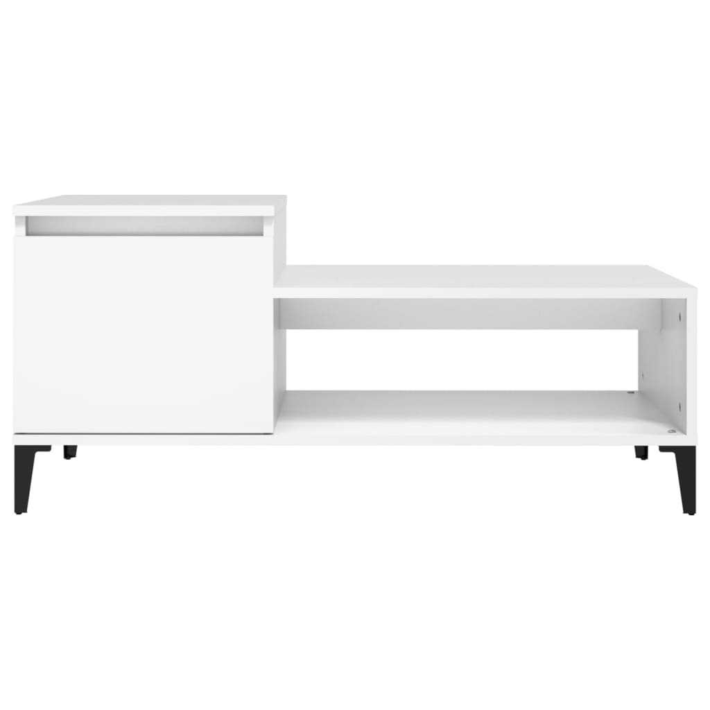 Vidaxl Stolik Kawowy, Biały 100X50X45 Cm, Materiał Drewnopochodny