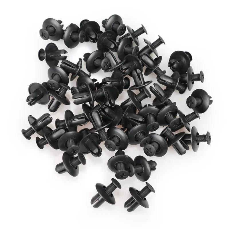 8mm Rivetti in Plastica Elementi di Fissaggio Vite Paraurti Auto Parafango Rivetto Nero Clip di Fissaggio Auto per Toyota Focus Kia Nissan Yamaha
