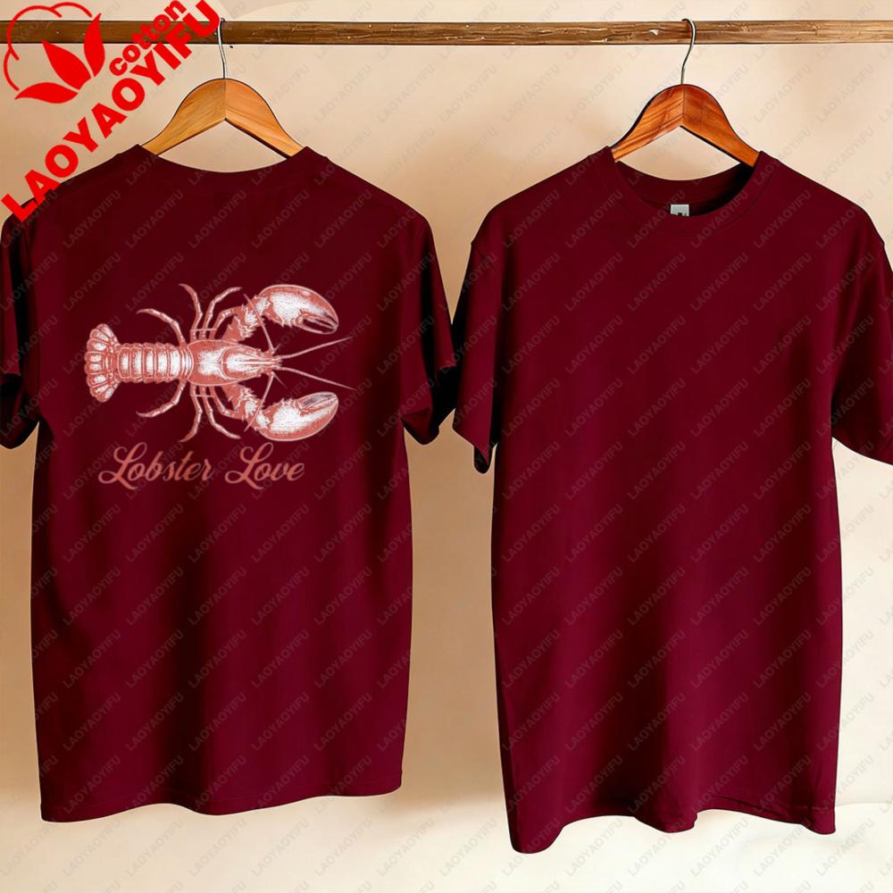 Lobster Love Tee FisherUnisex TShirt New England FisherUnisex Aesthetic TShirt Coastal Vibes Apparel Beach Retro Tshirt Yk Tops Tee
