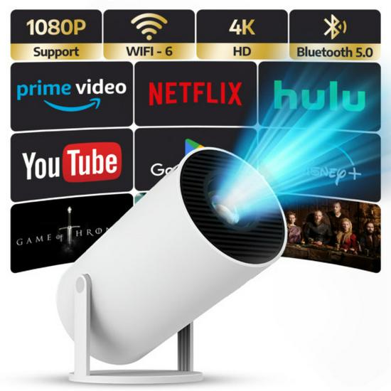 

HY300 Compact Gimbal Projector for Home and Mobile Use AU Plug