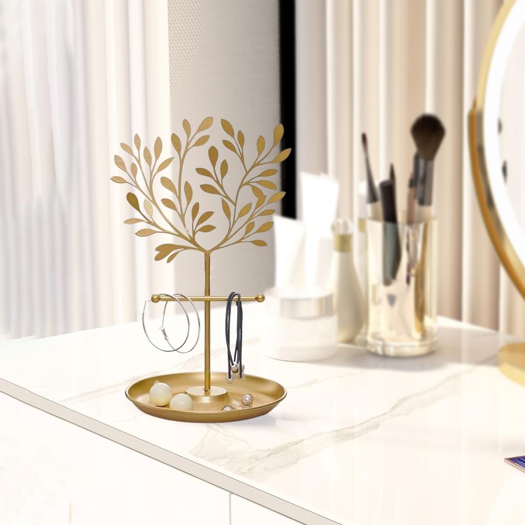 Jewelry Display Stand Rack Metal Hanging Organizer for Rings Earrings Necklace Bracelet Gold