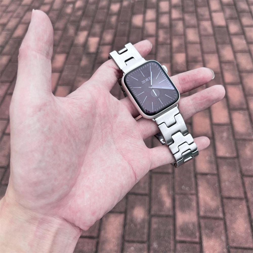 Replacement Strap For Apple Watch Series 10 Ultra 9 8 7 SE 6 5 4 3 2 1 46mm 49mm 45mm 44mm 42mm H Type Metal Watch Band