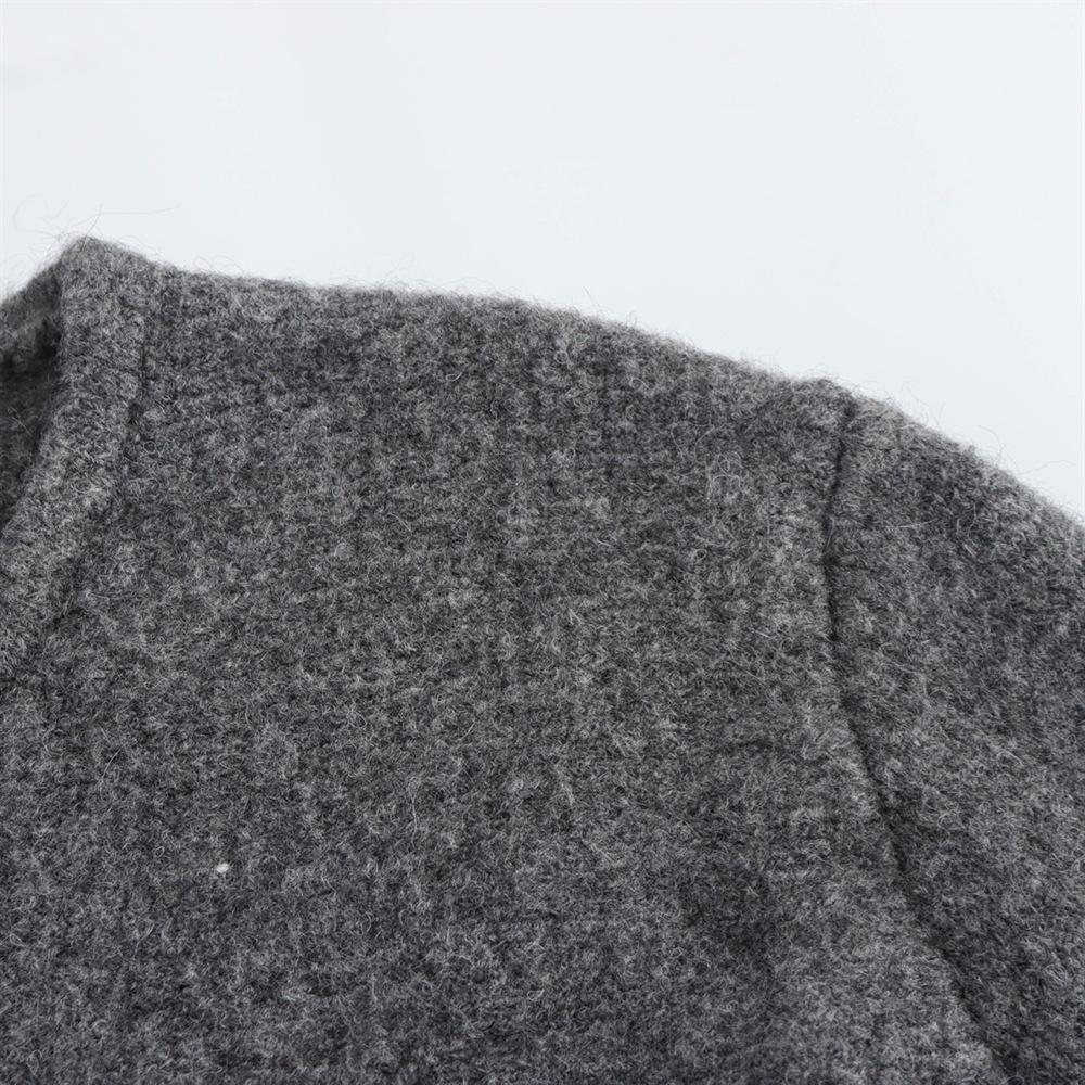 2025 Spring Women's Short Knit Cardigan with Round Neck and Long Sleeves