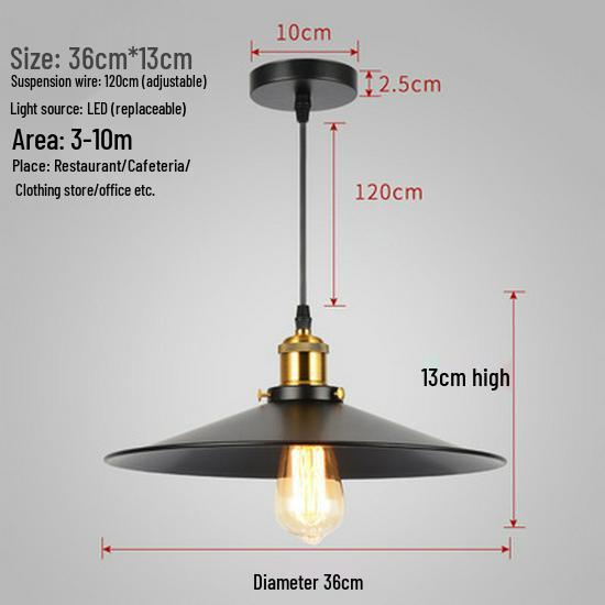 Moderner schwarzer Retro-Eisen-Loft-Kronleuchter - Industrielle Einzelkopf-Lampe für Restaurants, Bars und Hotels