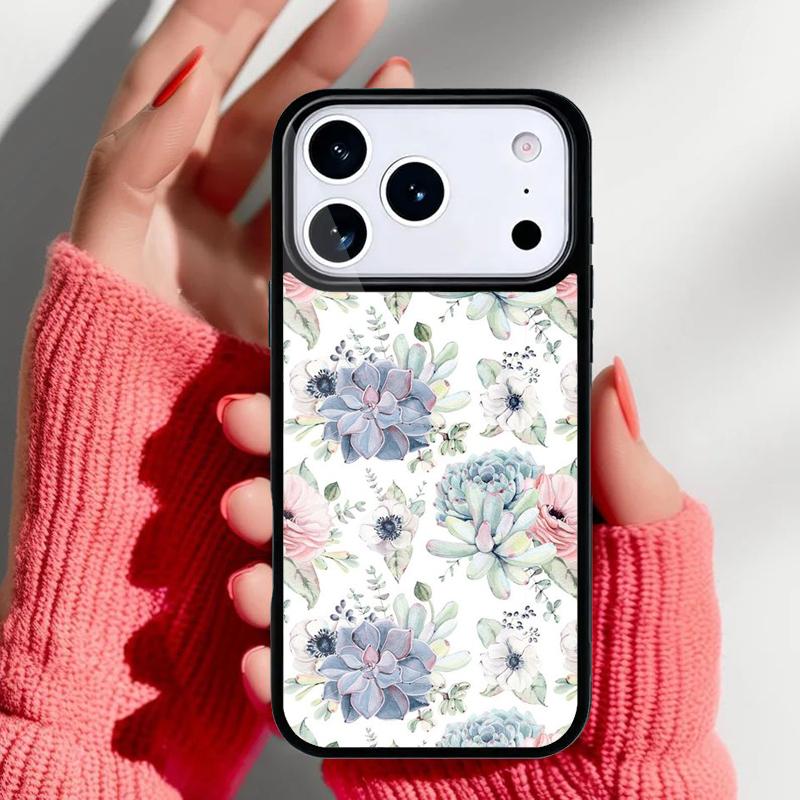 Vintage Flower Phone Case for iPhone 17 Air 16e 15 14 13 Pro Max Back Cover for 12 11 Pro Coque