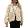 Women's Fashion Casual Stacked Lapel Single Button Fleece Sports Sweatshirt Jacket Outerwear