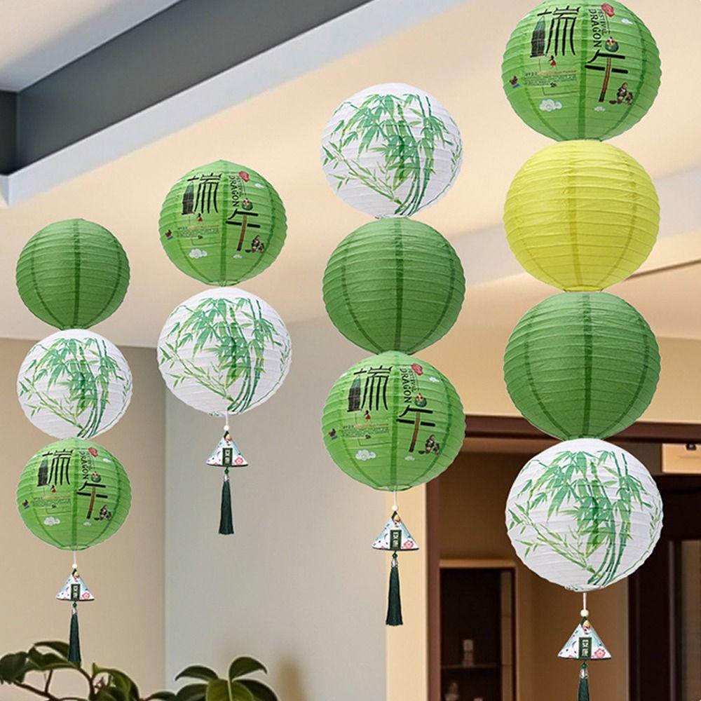 

Spring Chinese Style Paper Lantern Bamboo Printed Hanging Paper Ball Shopping Mall Style 4
