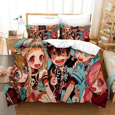 Mode 3D-Druck Anime Toiletten-gebundener Hanako-kun Bettwäsche-Set Bettbezug-Sets Steppdecke Bettwäsche Doppelgröße Erwachsene Kinder Geschenk