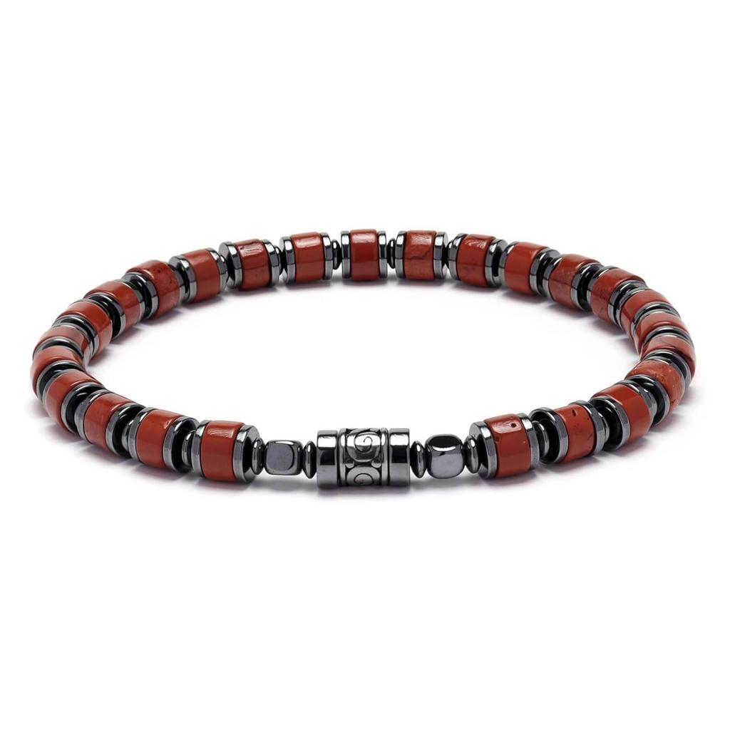 Bohemian Natural Stone Alloy Spacer Turquoise Elastic Bracelet 4mm Natural Wheel Bead Bracelet
