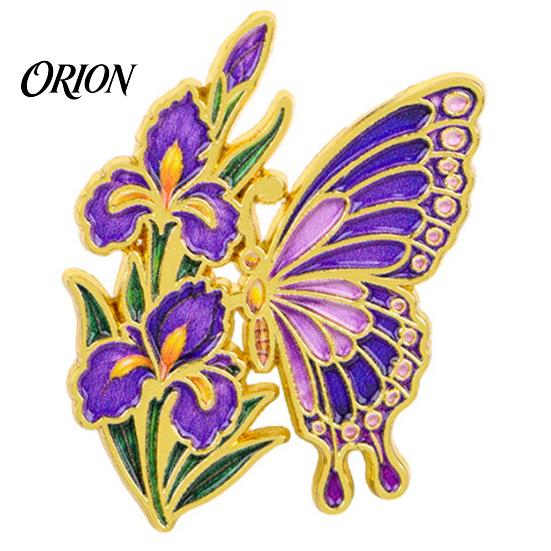 Floral Butterfly Brooch Enamel Flower Pin, Badge for Scarves Women, Inscet Shaped Pin Coats Sweaters