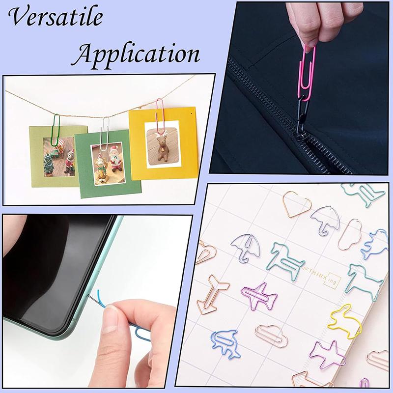 100Pcs Coloured Paper Clips Set 28mm Small Paper Clips with Storage Box Colored Metal Pins Kit for Office School Home Paperwork