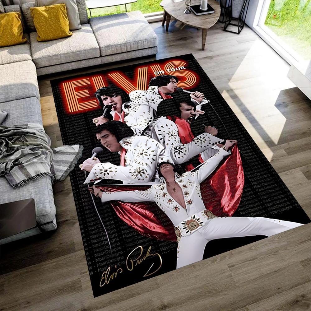 Elvis Presley Fußmatte Geeignet zur Dekoration von Zimmern Arbeitszimmern Wohnzimmern Schlafsälen Rutschfester Teppich Büros Dekorieren Perfektes Geschenk für Frauen/Männer