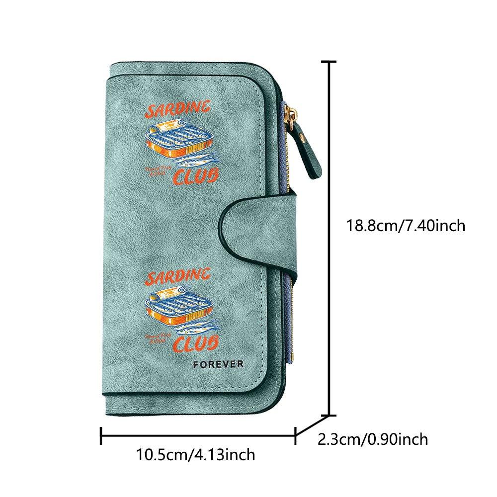 Sardine Can Design Long Zipper Wallet, Large Capacity Card Holder, Unisex Clutch Bag, Stylish Zippered Coin Purse, Suitable for Daily Use, a Great