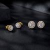 Silver Gold-plated Moissanity Earrings, 0.5 Ct, 925 Silver Studs