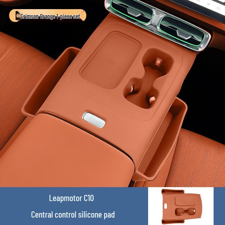 Anti-Slip Silicone Pad for Leapmotor C10 Console - Wireless Charging, Protective Sticker, Cup Holder Cover