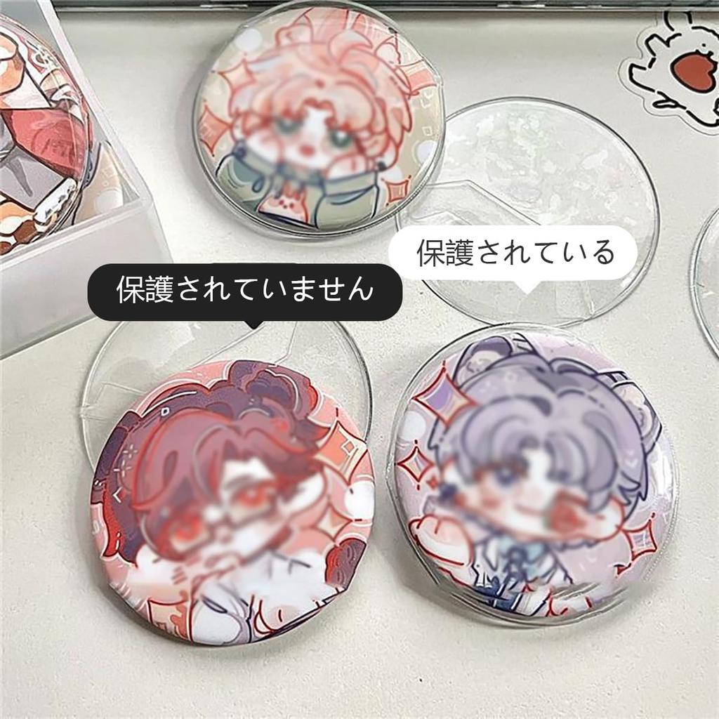 [LUYING] Round Clear Clip Covers for Badge Storage, 20-Pack, Compatible with 58mm Badges, Transparent Round Shape, Perfect for Collecting,