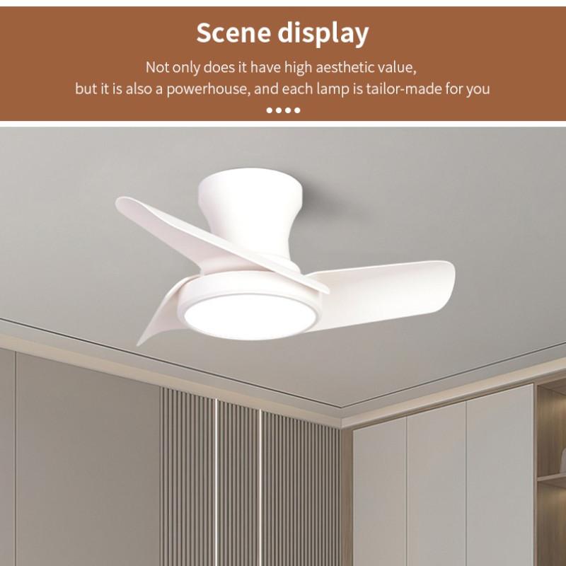 24" 32" DC Motor Small Ceiling Fan Lamp Electric Ceiling Fan With Light Bedroom  LED Tricolor Dimming Lighting Fan