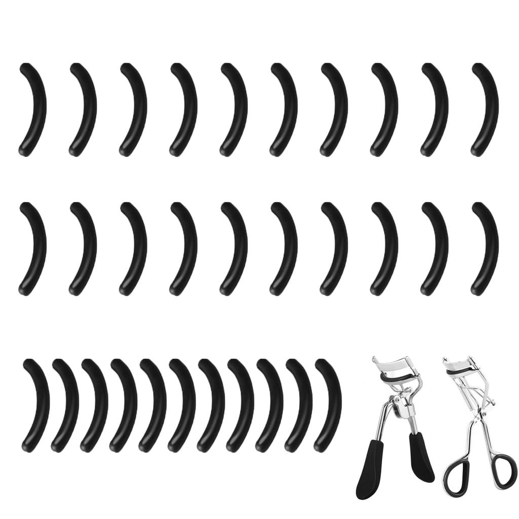 Eyelash Curler Replacement Rubber Pads Durable Silicone Replacement Pads for Eyelash Black (30-Piece Set) - Flexible, Resilient, Curlers,