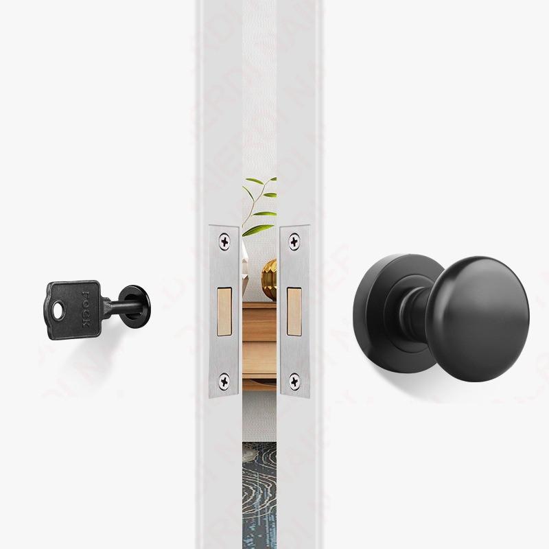 Serratura per Porta Nascosta Senza Chiave/Foro Chiave Set Maniglia per Porta Privacy in Lega di Zinco Maniglia per Porta Scorrevole Invisibile Serratura Meccanica
