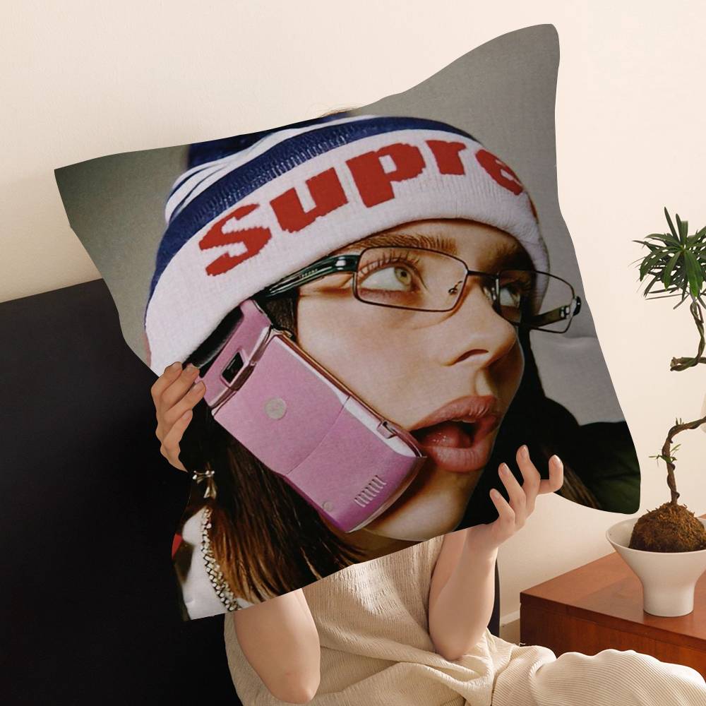 Hot Singer B-Billie E-Eilish Maple Design Cushion Cover Happy Autumn Harvest decor Holiday Decorati Pillow Cover