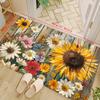 1Pcs Sunflower Floret Pattern Floor Mat Modern Kitchen polyester Rug Non-Slip Colorful Indoor Carpet, For Home Bathroom Bedroom Living Room Decor