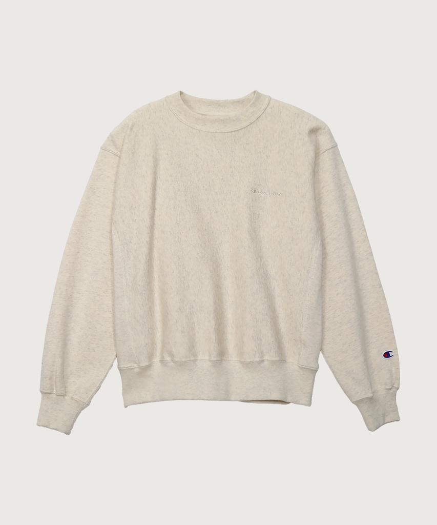 Champion Women'S Reverse Weave Loose Fit Crew Neck Sweatshirt Oatmeal