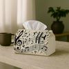 1pc Music Note Design Tissue Holder - Black Staff Vintage Artwork Napkin Storage Container, Ideal for Rolls/Facial Tissues/Single Sheets, Versatile St
