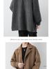 Men's Corduroy Wool Coat - Mid-Length, Loose Fit, Spring/Autumn, Hong Kong & Korean Style