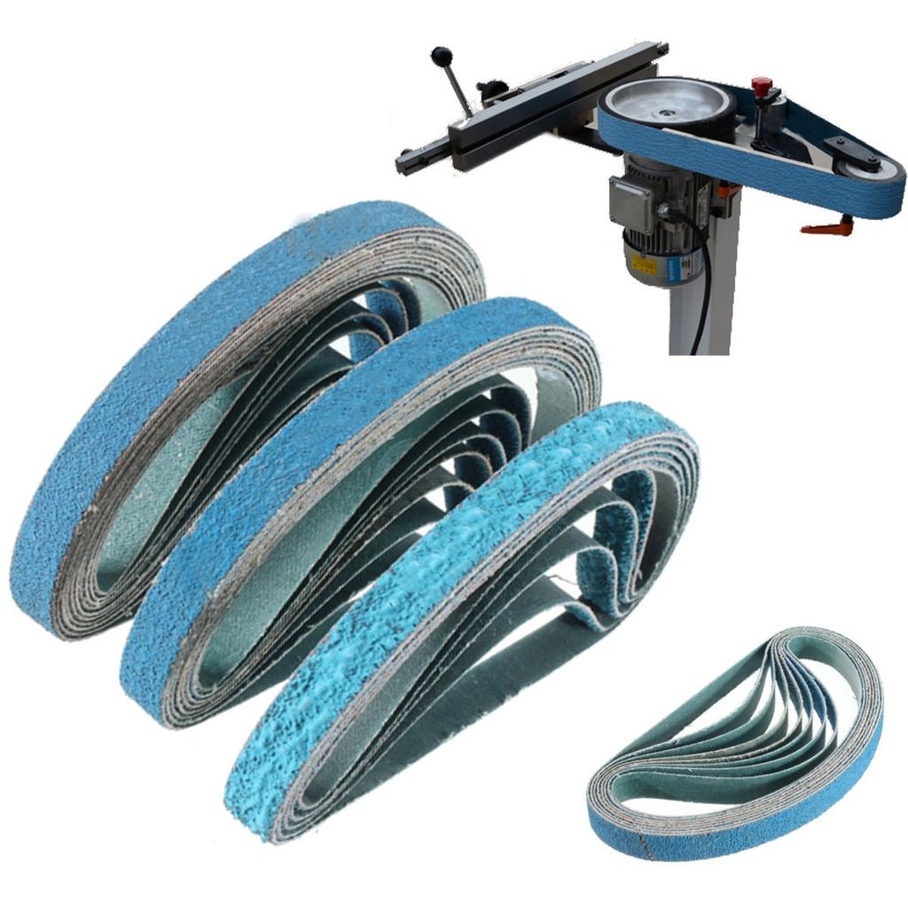 10x 40/60/80 Grit 1/2''x18'' Zirconia Sanding Belts Powerfile For Black Decker