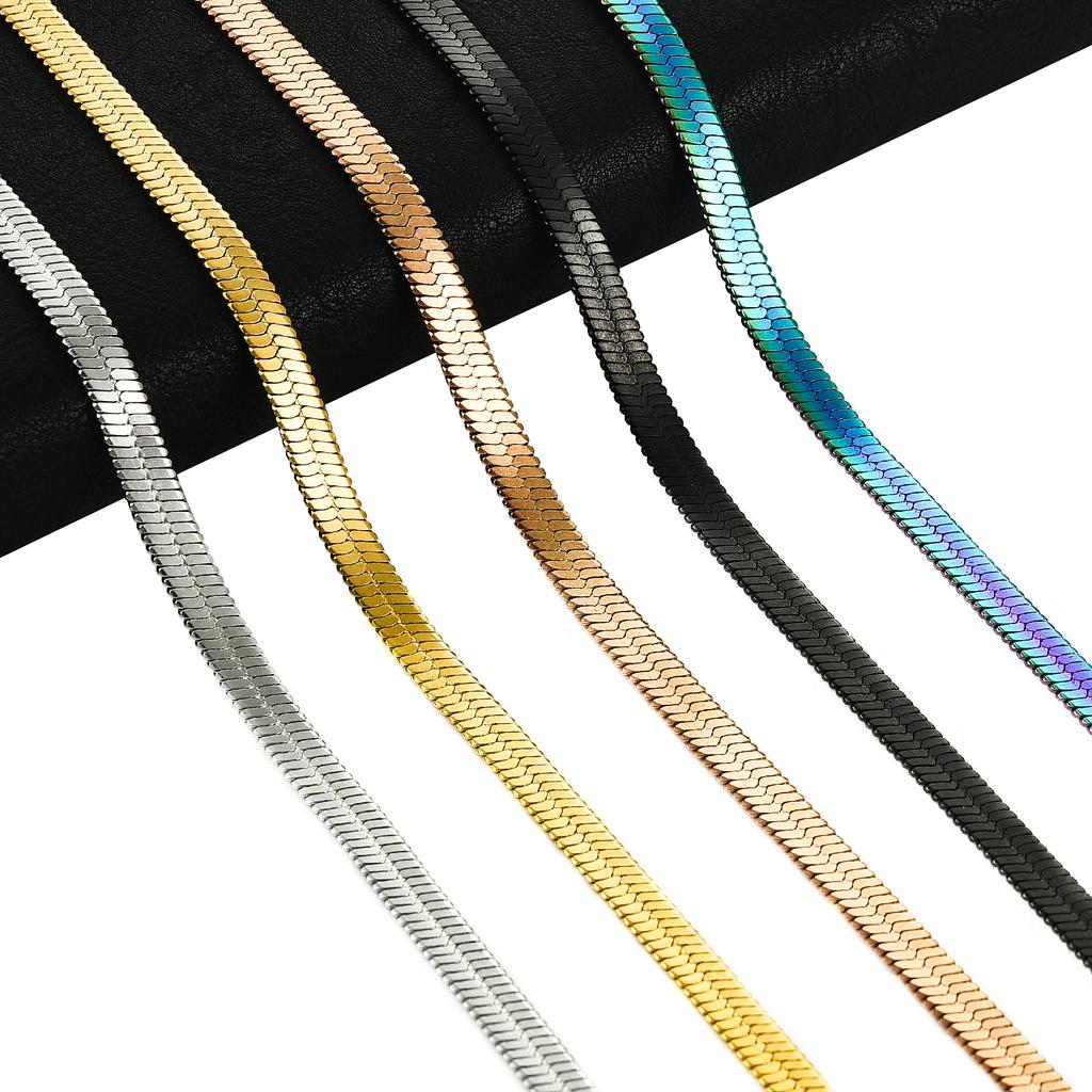 2/3/4/5mm Wide Women Stainless Steel Flat Blade Chain Necklace for Men Trendy Accessories Neck Choker Jewelry Gift