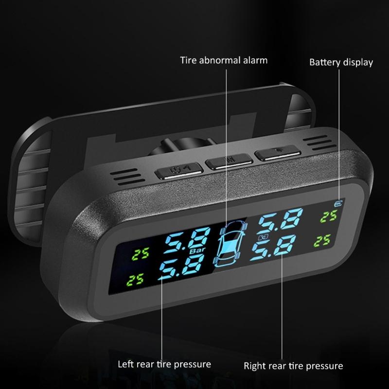 Wireless Tire Pressure Monitoring System (TPMS) for Small Size 4-tire Vehicles,Include 4 Sensors,USB Solar Power