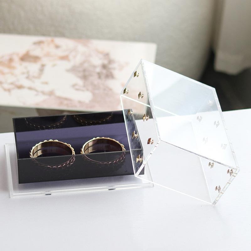 European Light Luxury Creative Rivet Jewelry Box Ornaments Model Room Dressing Table Cloakroom Acrylic Storage Box Jewelry