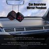 Ziciner Pair Fuzzy Plush Dice for Car Mirror 3" Retro Square Dice Heart Shape