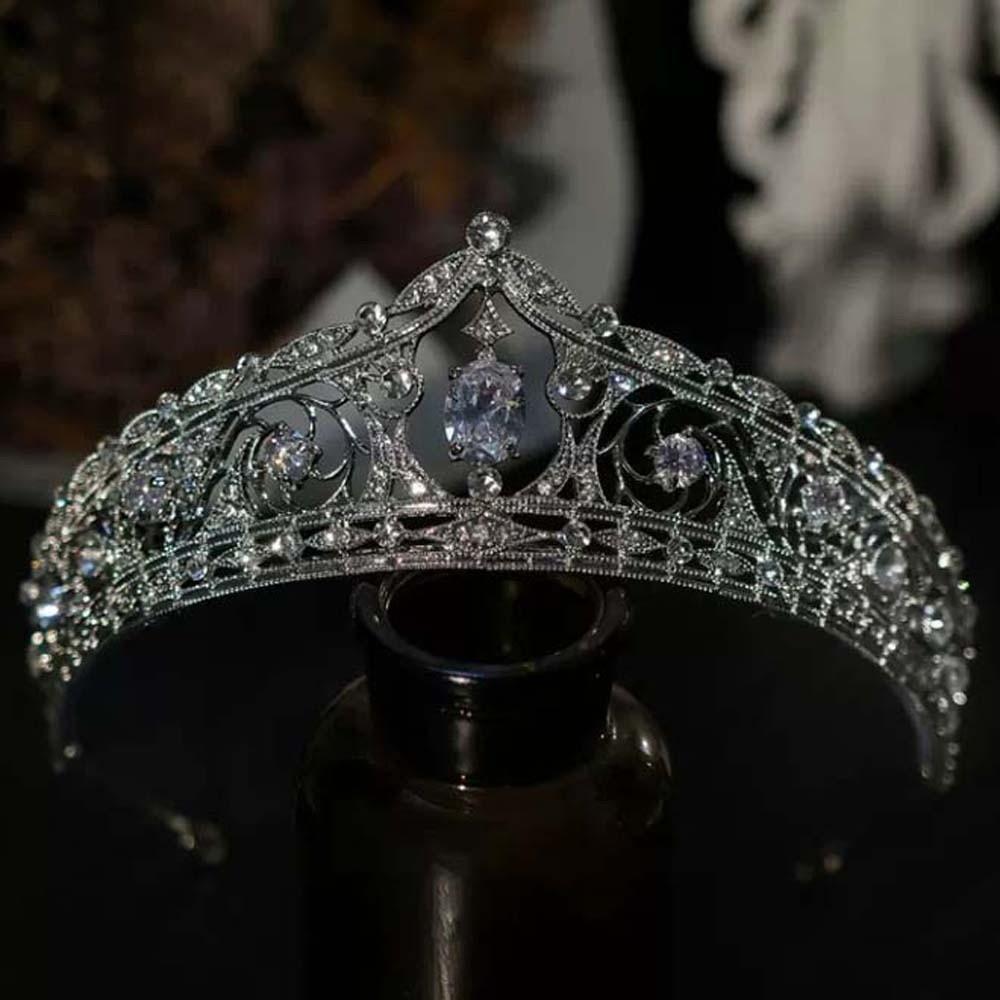 Elegant Crown Hair Accessory Antique Bronze Princess Rhinestone Tiara  Birthday Head Jewelry
