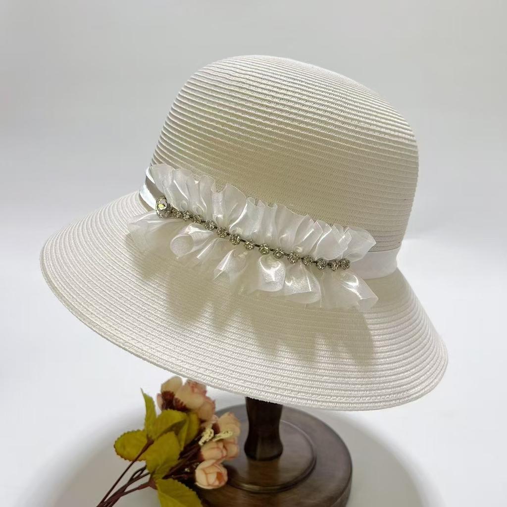 Ice Hemp French Straw Hat Sunscreen Summer Straw Visor Women Seaside Vacation Beach Hat